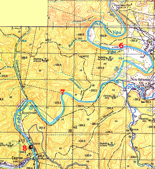 Сплав по уфе от красноуфимска маршрут карта